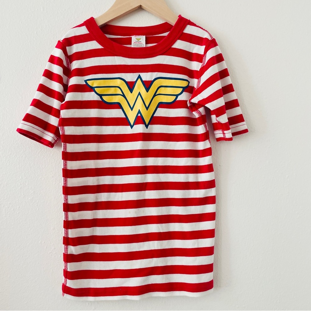 Hanna Andersson DC Wonder Woman™ Long John Pajama Top Red Striped